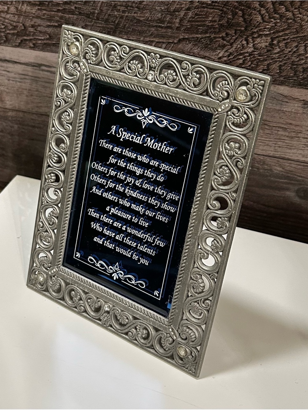 Framed Glass “Mother” Plaque